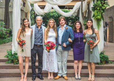 Corey and Eleanor with her parents, Benny and Judy Tsaig, and sisters.